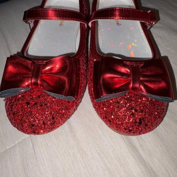 Girls Glitter Dress Shoes Princess For Flower Girls Flats Party Wedding Size 1 - Picture 7 of 12